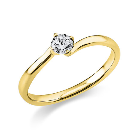 Langerak Diamonds Diamond Group 1J101G454-5, Ring Solitair Briljant 14 krt geelgoud