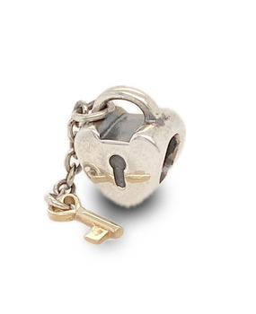 Pandora Pandora 790288, Hart met 14 karaats gouden sleutel