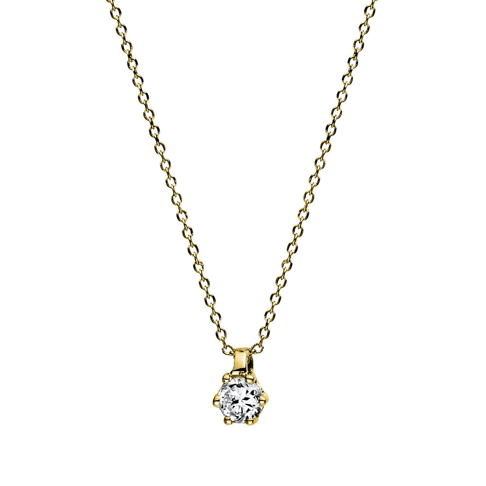Langerak Natural Diamonds Diamond Group 4D278G4-35, Collier met hanger Briljant 14 krt geelgoud