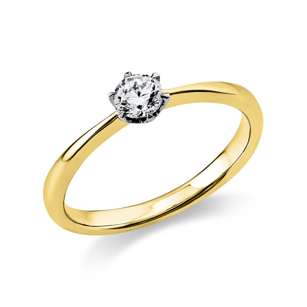 Langerak Diamonds Langerak Diamonds 1C481YP855-1, Ring solitair 18krt goud met platina zetting
