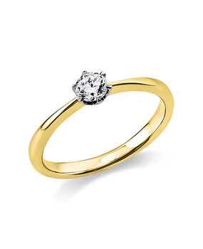 Langerak Diamonds Langerak Diamonds 1C481YP855-1, Ring solitair 18krt goud met platina zetting