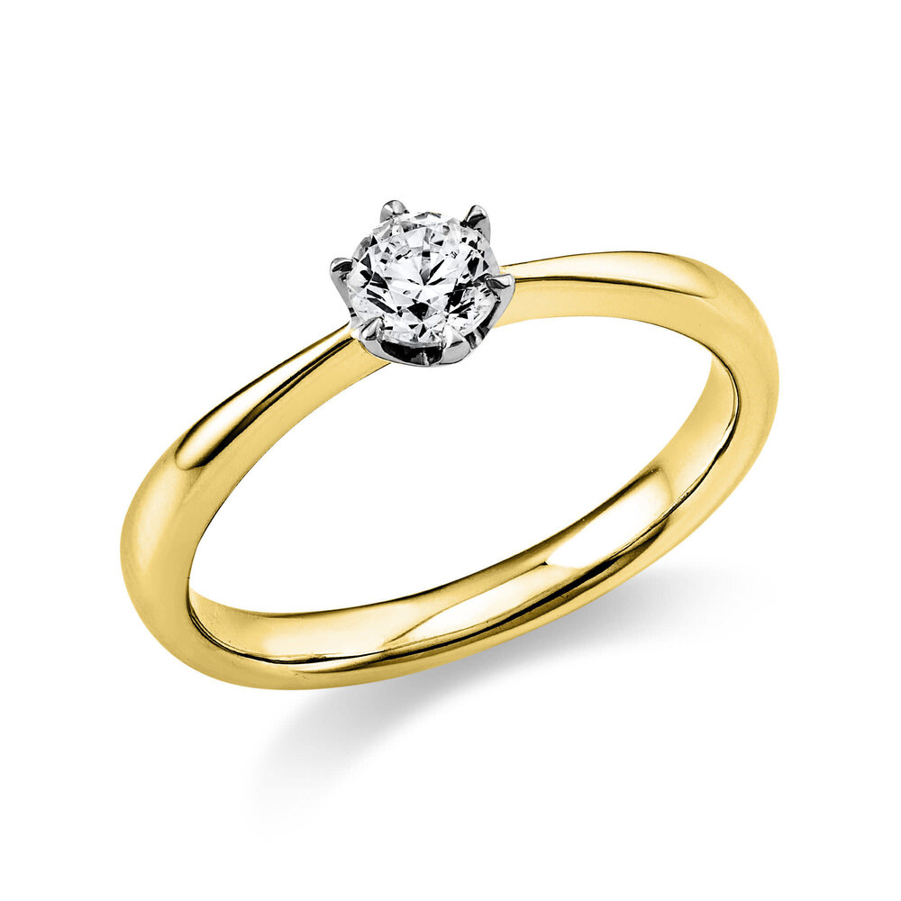 Langerak Diamonds Langerak Diamonds 1C482YP856-1, Solitairring 18krt goud met platina zetting