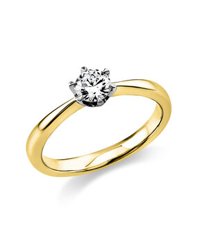 Langerak Natural Diamonds Langerak Diamonds 1C483YP856-1, Solitairring 18krt goud met platina zetting