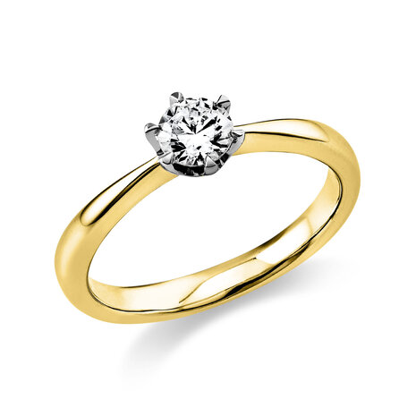 Langerak Diamonds Langerak Diamonds 1C483YP856-1, Solitairring 18krt goud met platina zetting