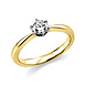 Langerak Diamonds Langerak Diamonds 1C483YP856-1, Solitairring 18krt goud met platina zetting