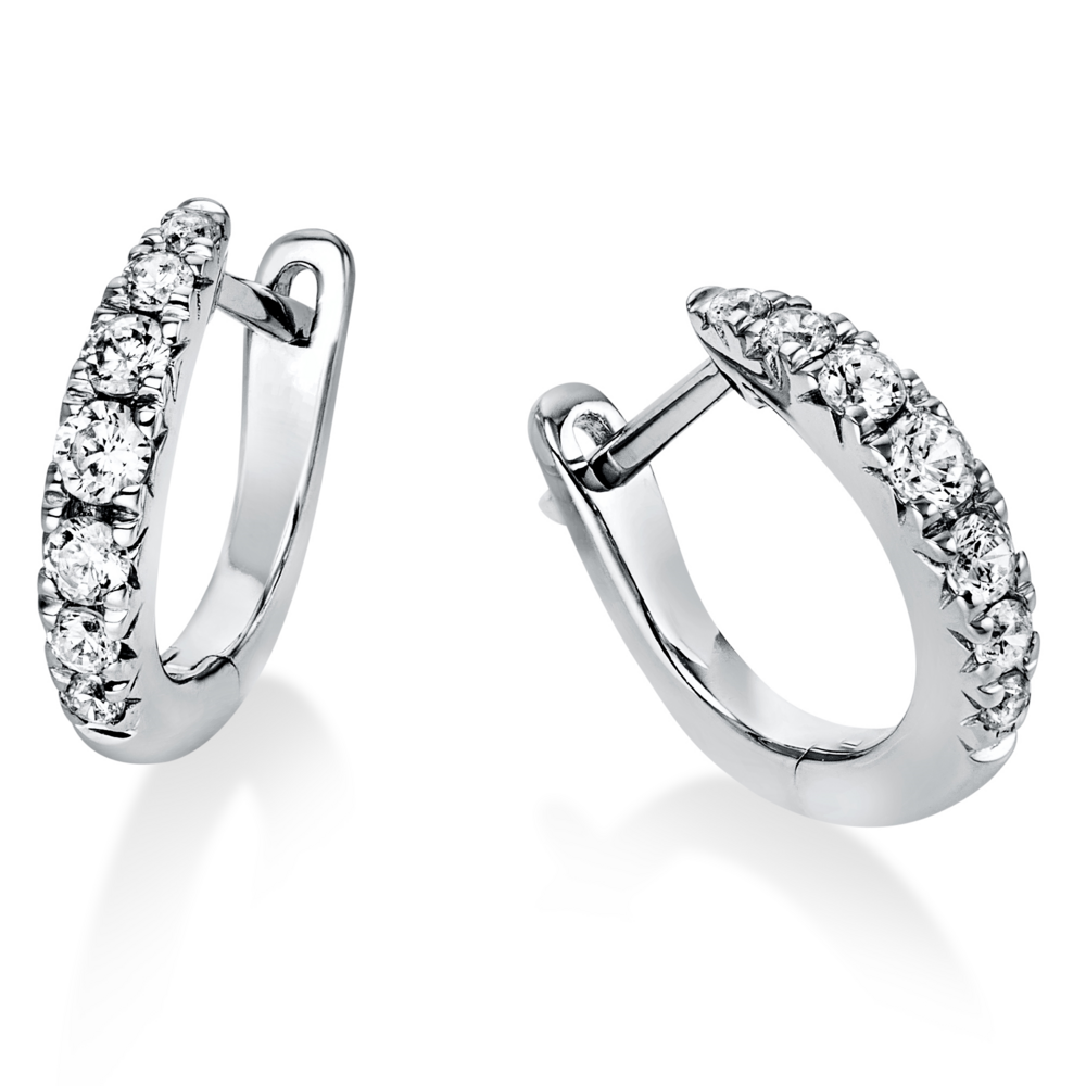 Langerak Natural Diamonds Langerak Diamonds 2I511W4-5. Creolen met briljant 14 krt witgoud