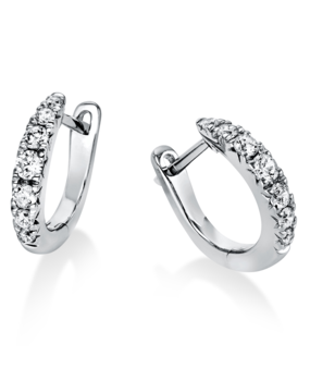 Langerak Diamonds Langerak Diamonds 2I511W4-5. Creolen met briljant 14 krt witgoud