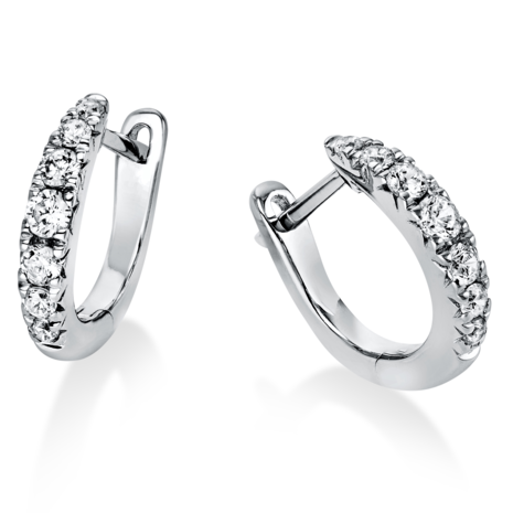 Langerak Natural Diamonds Langerak Diamonds 2I511W4-5. Creolen met briljant 14 krt witgoud