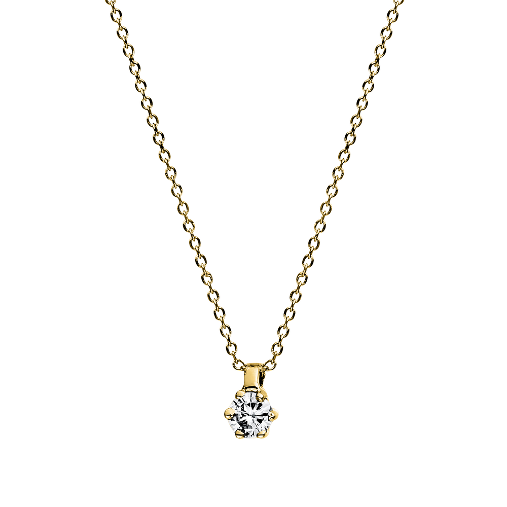 Langerak Natural Diamonds Langerak Diamonds 4D277G4-30, Solitair hanger met collier 14 krt geelgoud