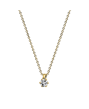 Langerak Diamonds Langerak Diamonds 4D277G4-30, Solitair hanger met collier 14 krt geelgoud