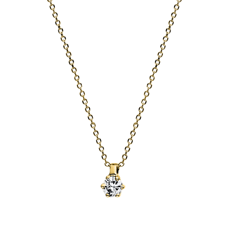 Langerak Natural Diamonds Langerak Diamonds 4D277G4-30, Solitair hanger met collier 14 krt geelgoud