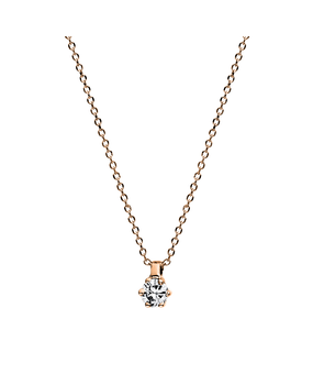 Langerak Diamonds Langerak Diamonds 4D277R4-3, Solitair met collier 14 krt rosegoud