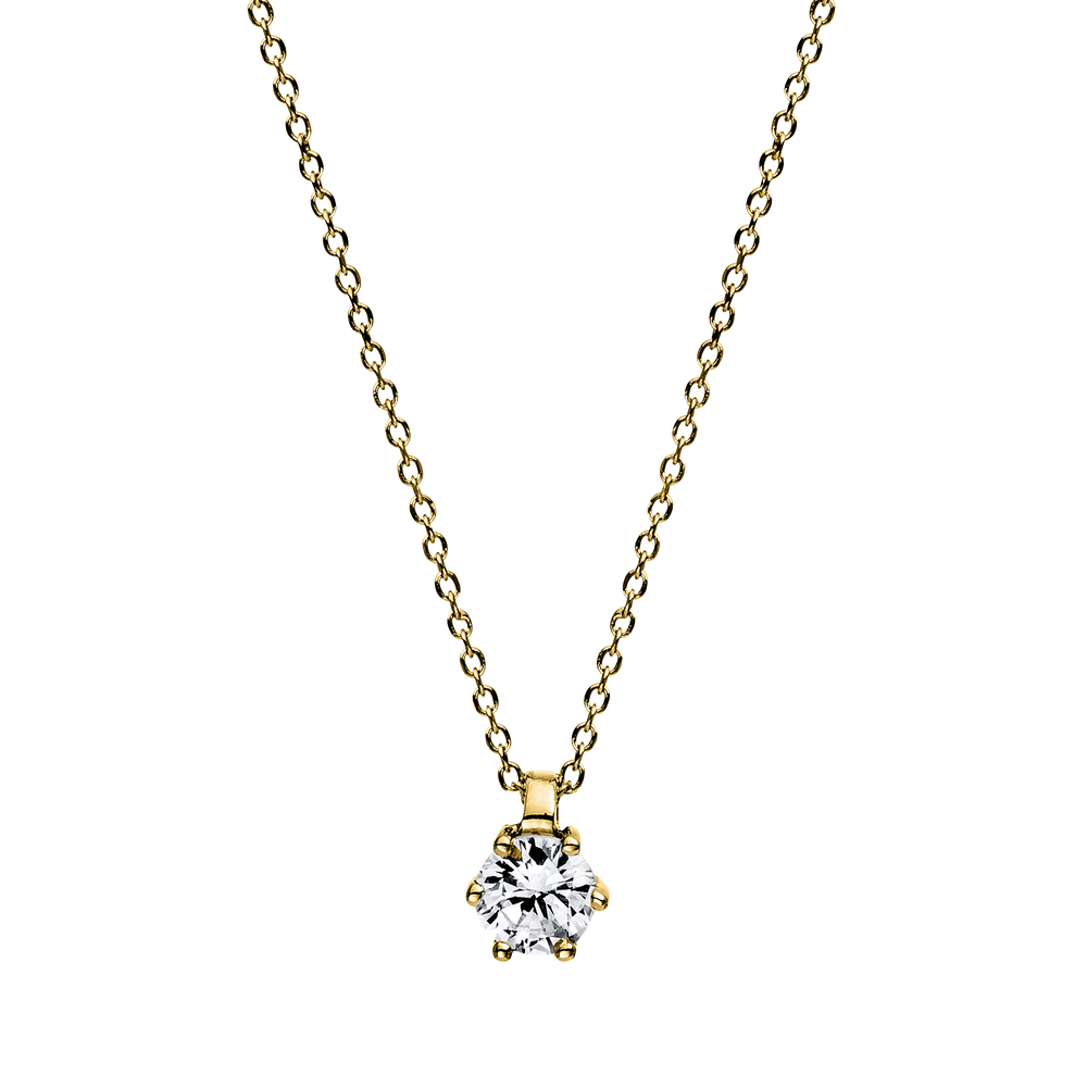 Langerak Natural Diamonds Langerak Diamonds 4D279G4-43, Solitair hanger met collier 14 krt geelgoud