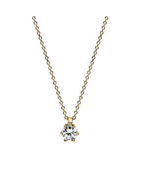 Langerak Natural Diamonds Langerak Diamonds 4D279G4-43, Solitair hanger met collier 14 krt geelgoud