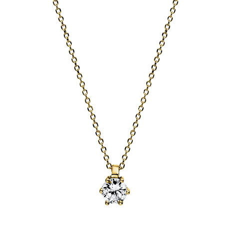 Langerak Natural Diamonds Langerak Diamonds 4D279G4-43, Solitair hanger met collier 14 krt geelgoud