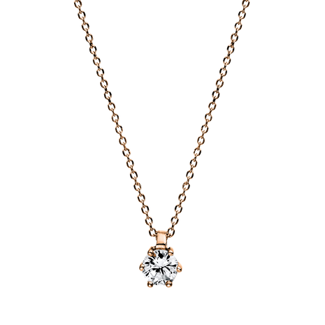 Langerak Diamonds Langerak Diamonds 4D279R4-7, Solitairhanger met collier 14 krt rosegoud