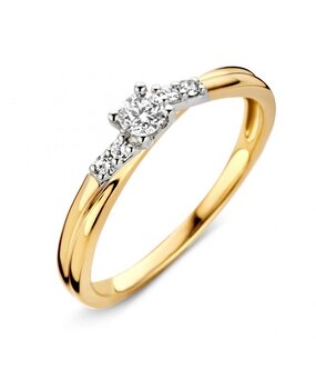 Excellent Jewelry Excellent RG416345-54, Ring fantasie briljant 14 krt geelgoud