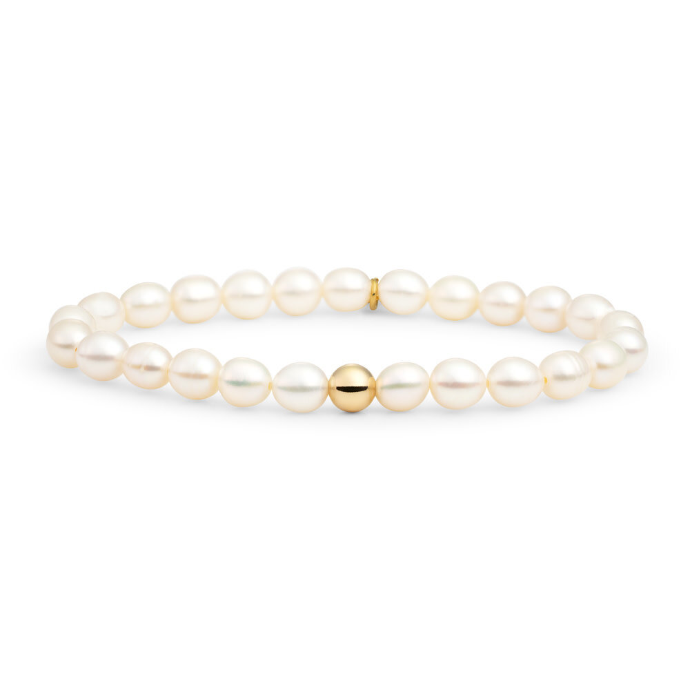 Sparkling Jewels Sparkling Jewels SBG-PEARL-ADD-6MM, Armband Goldplated