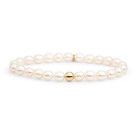 Sparkling Jewels Sparkling Jewels SBG-PEARL-ADD-6MM, Armband Goldplated