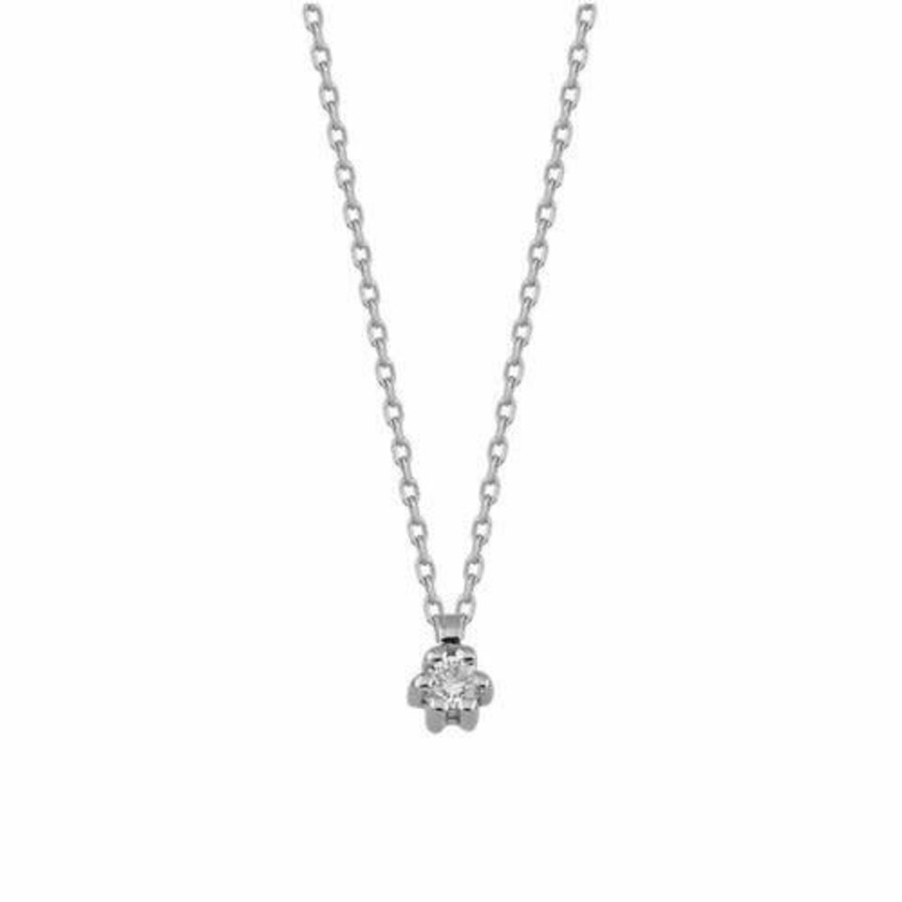 Dielen TRI001-W, Collier met hanger Briljant 14 krt witgoud