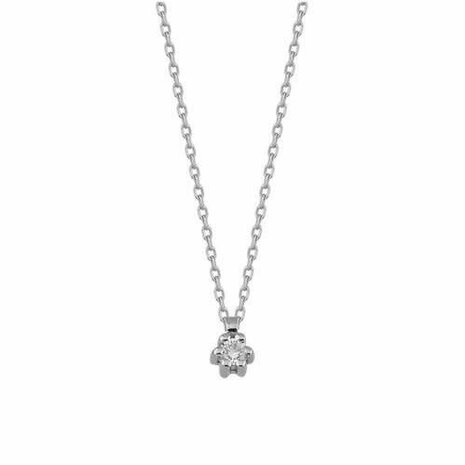 Dielen TRI001-W, Collier met hanger Briljant 14 krt witgoud