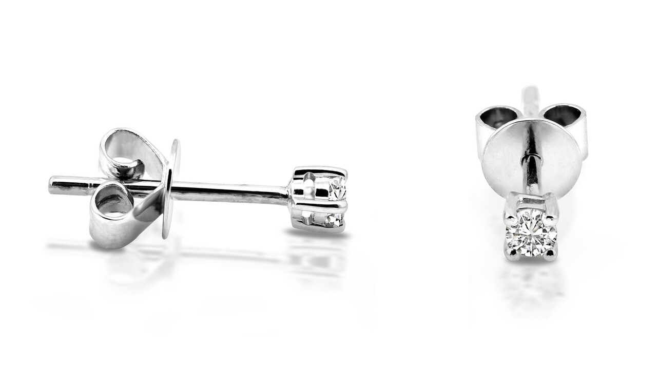 Langerak Diamonds Langerak Diamonds B01-W30, Solitair oorstekers 14 krt witgoud