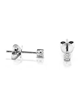 Langerak Natural Diamonds Langerak Diamonds B01-W30, Solitair oorstekers 14 krt witgoud