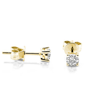 Langerak Natural Diamonds Langerak Diamonds B01-G40, Oorstekers solitair briljant 14 krt geelgoud