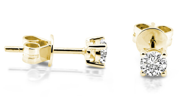 Langerak Natural Diamonds Langerak Diamonds B01-G40, Oorstekers solitair briljant 14 krt geelgoud