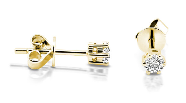 Langerak Diamonds Langerak Diamonds B02-G20, Solitair oorstekers 14 krt geelgoud