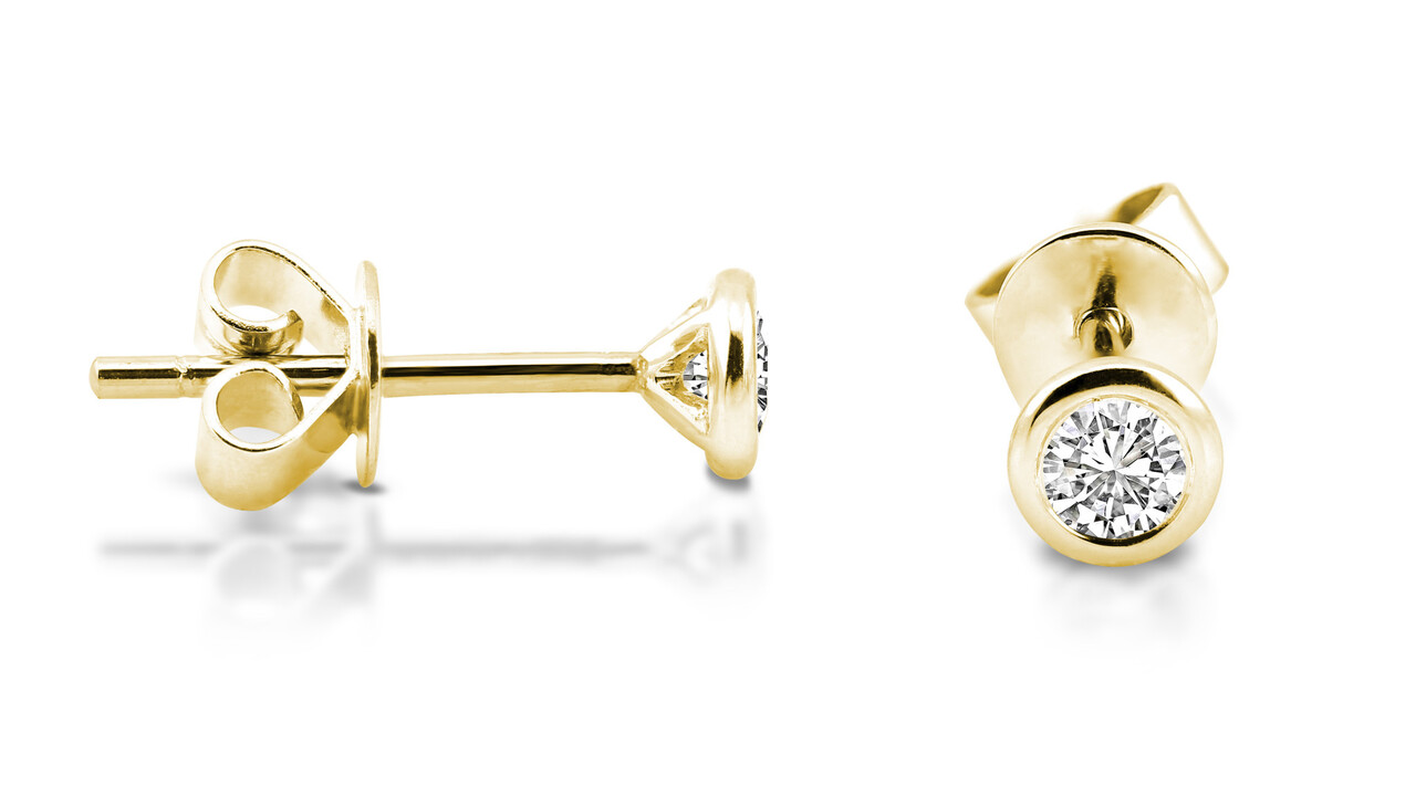 Langerak Diamonds Langerak Diamonds B03-G20, Oorstekers solitair briljant 14 krt geelgoud