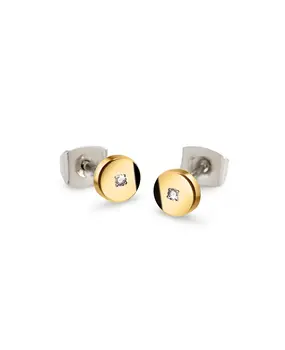 Boccia Boccia 05064-04, Oorstekers titanium (verguld) met diamant