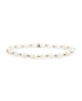 Sparkling Jewels Sparkling Jewels SB-PEARL-3MM-MIX, Armband zilver