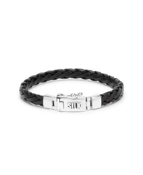 Silk Silk 766BLK.20, Armband zilver met leer