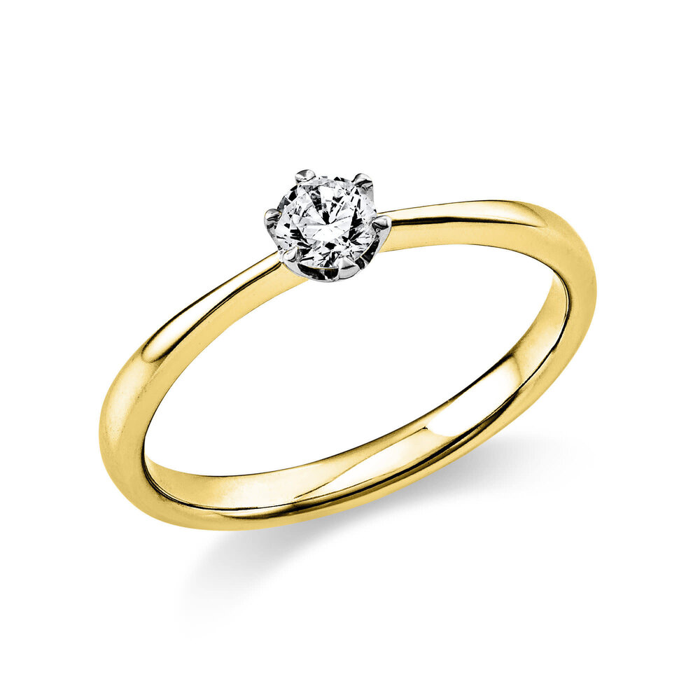 Langerak Diamonds Langerak Diamonds 1C480YP852-1, Solitair ring 18 krt geelgoud met platina 950 zetting