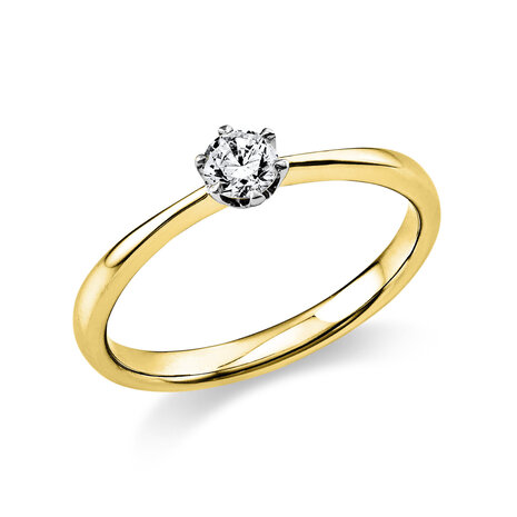 Langerak Diamonds Langerak Diamonds 1C480YP852-1, Solitair ring 18 krt geelgoud met platina 950 zetting