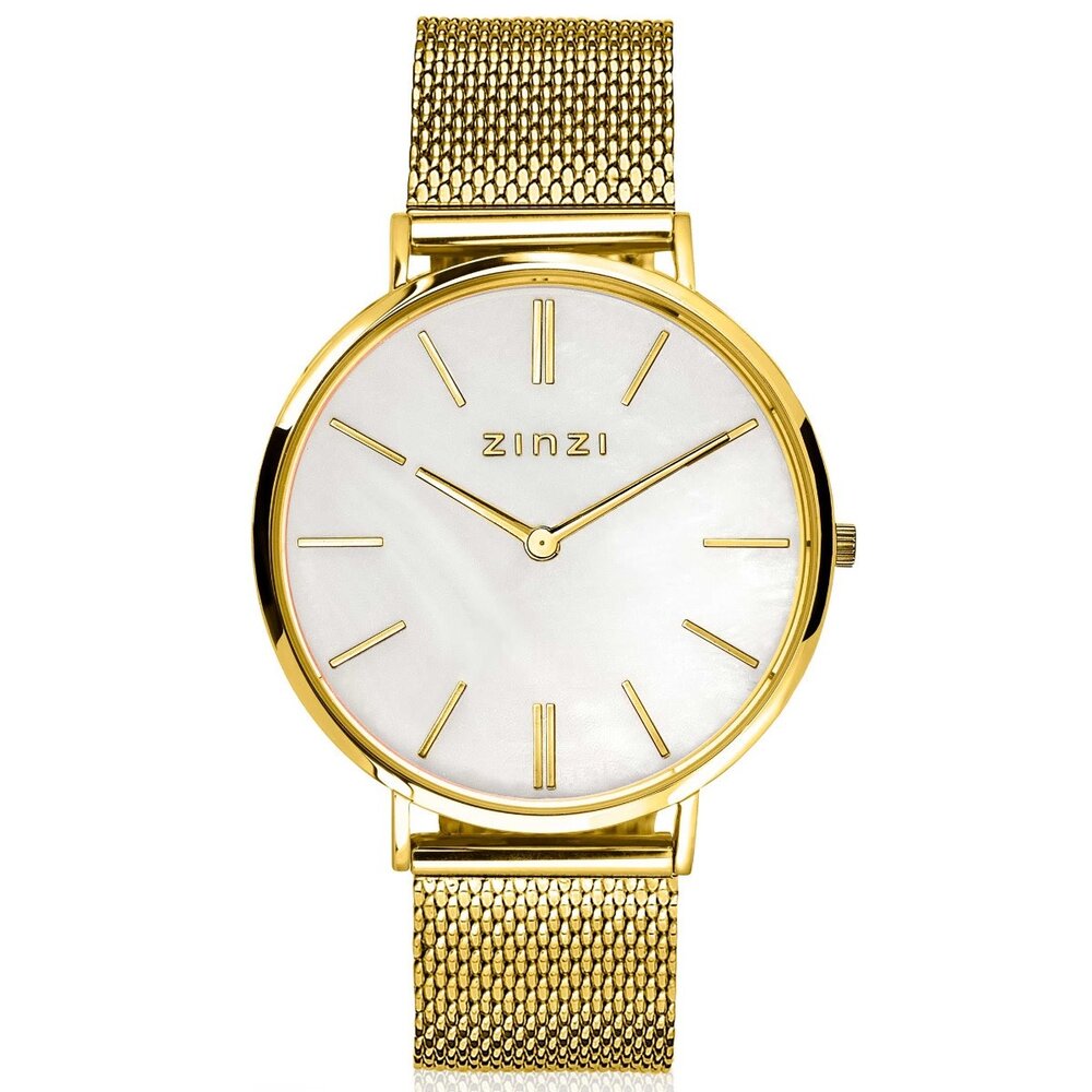 Zinzi Zinzi ZIW448M, Horloge retro goldplated met meshband