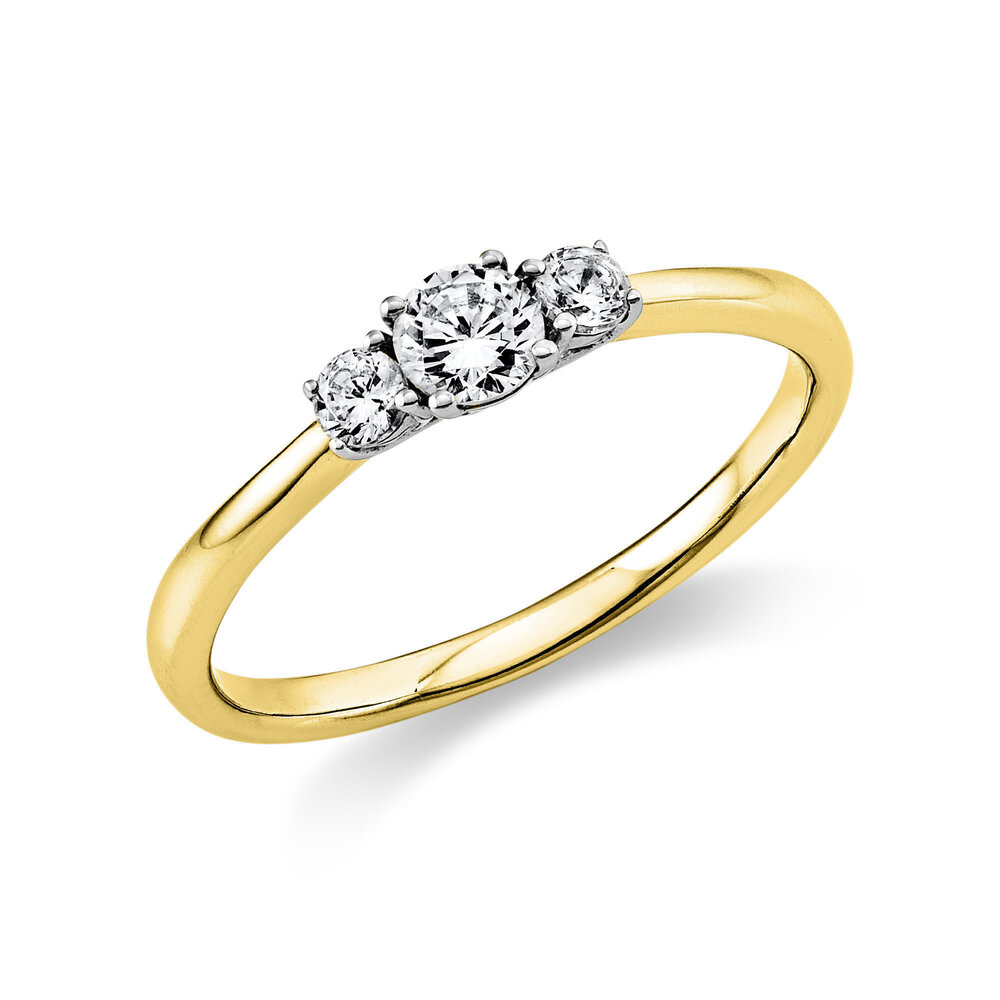 Langerak Natural Diamonds Langerak Diamonds 1K357YP854-1, 18 krt geelgoud met platina zetting