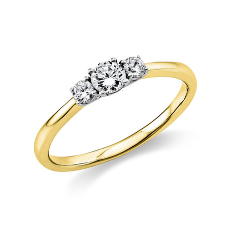Langerak Natural Diamonds Langerak Diamonds 1K357YP854-1, 18 krt geelgoud met platina zetting