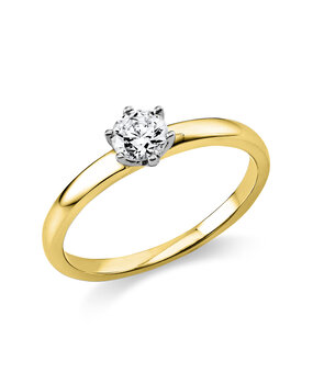 Langerak Diamonds Langerak Diamonds 1P076YP854-1, 18krt goud met pt950 zetting Langerak Diamonds Langerak Diamonds 1P076YP854-1, 18krt goud met pt950 zetting