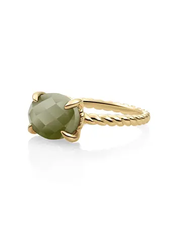 Sparkling Jewels Sparkling Jewels SRIG03-G64-54, Ring 9krt met lime jade