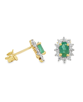 WRSM WRSM GOE2259, Oorstekers smaragd en briljant