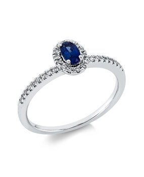 Langerak Natural Diamonds Langerak Diamonds 1HF89W454-1, Ring met saffier en diamant