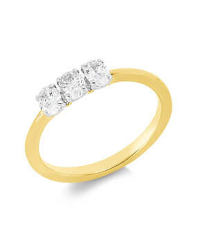 Langerak Natural Diamonds Langerak Diamonds 1IB95YP854-1, Ring met 3 ovale diamanten Langerak Natural Diamonds Langerak Diamonds 1IB95YP854-1, Ring met 3 ovale diamanten