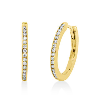 Langerak Diamonds Langerak Diamonds 2V035G4-1, Creolen met diamant Langerak Diamonds Langerak Diamonds 2V035G4-1, Creolen met diamant