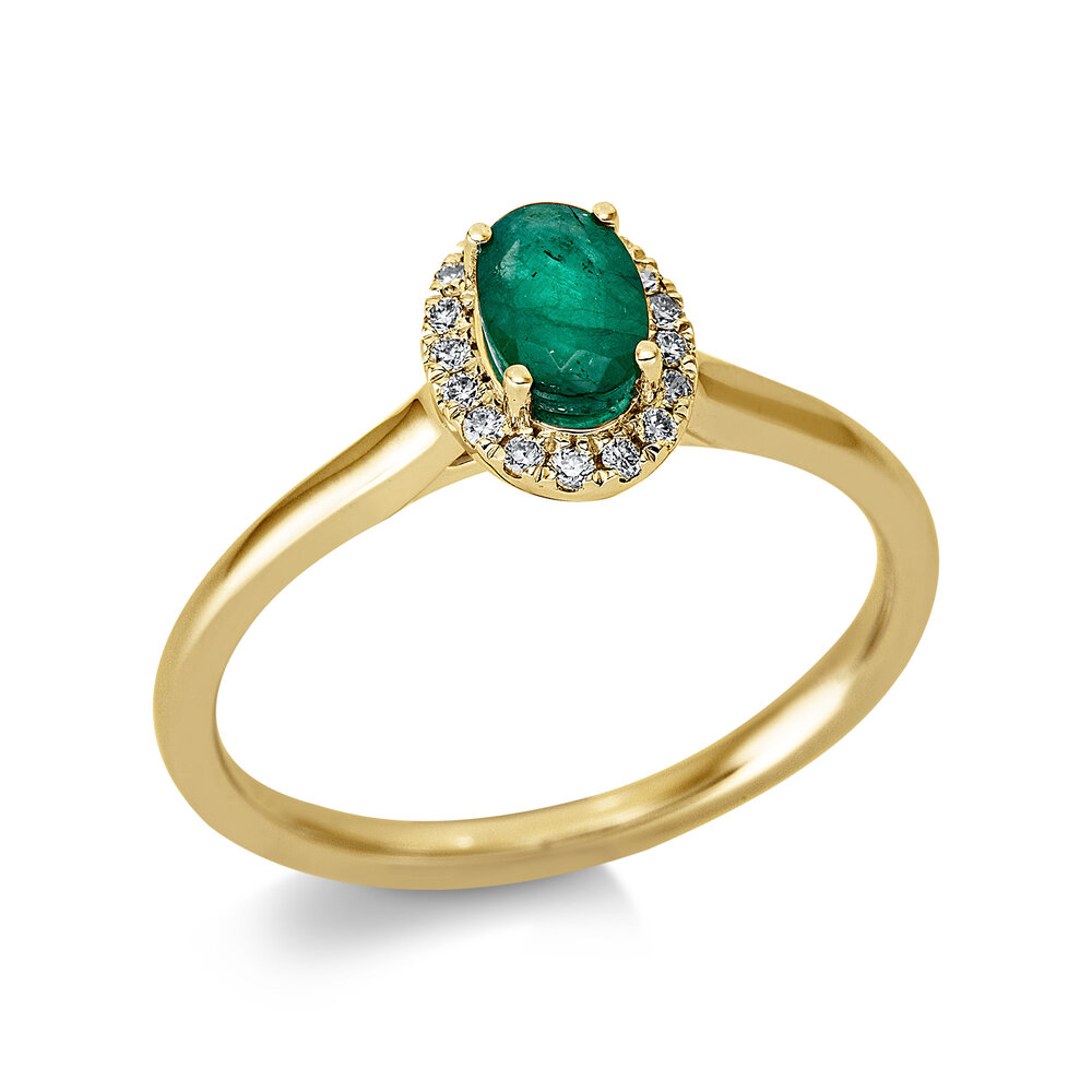 Langerak Diamonds Langerak Diamonds 1BH12G454-1, Ring met smaragd en diamant