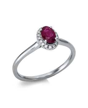 Langerak Natural Diamonds Langerak Diamonds 1BH10W454-1, Ring met robijn en diamant