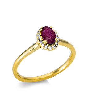 Langerak Natural Diamonds Langerak Diamonds 1BH10G454-1, Ring met robijn en diamant Langerak Natural Diamonds Langerak Diamonds 1BH10G454-1, Ring met robijn en diamant