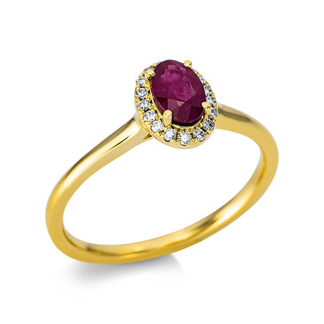 Langerak Natural Diamonds Langerak Diamonds 1BH10G454-1, Ring met robijn en diamant
