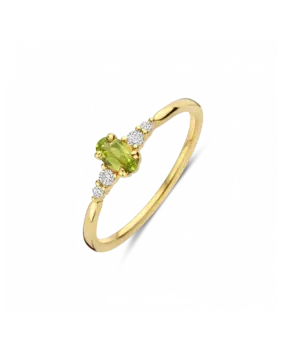 Briljant Briljant 607066013, Ring Peridot met Briljant 14k geelgoud